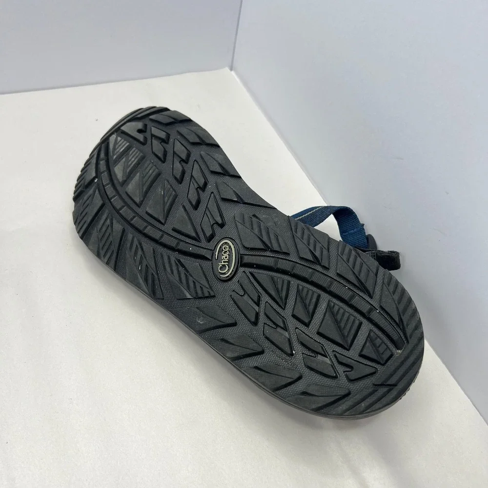 Chaco Z/Cloud 2 Sandals Mens 11 Blue Black Stripe Toe Loop Hiking Outdoor Sport
